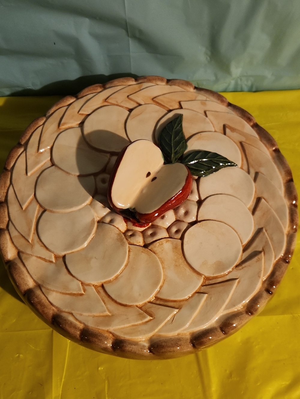 Vintage, Fall, Thanksgiving, Ceramic Apple Covered Dish Made In Portugal